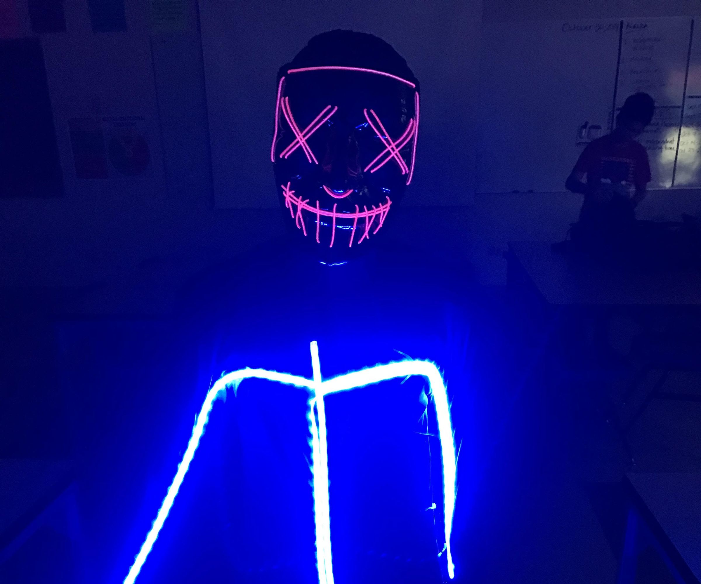 DIY LED Glow in the Dark Stickman Costume 