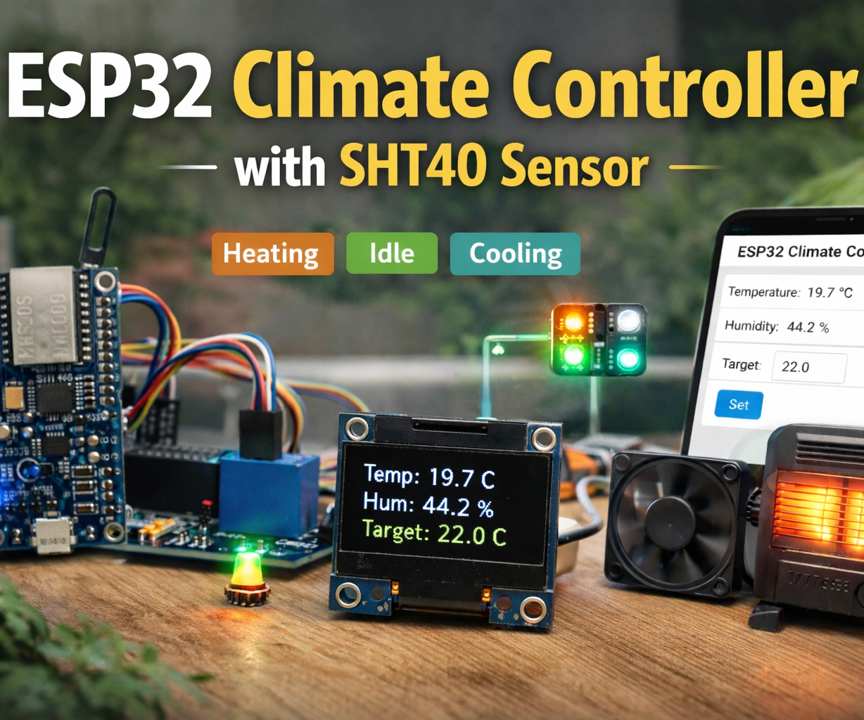 ESP32 Climate Controller With SHT40 Sensor (Smart Temperature Control Project)