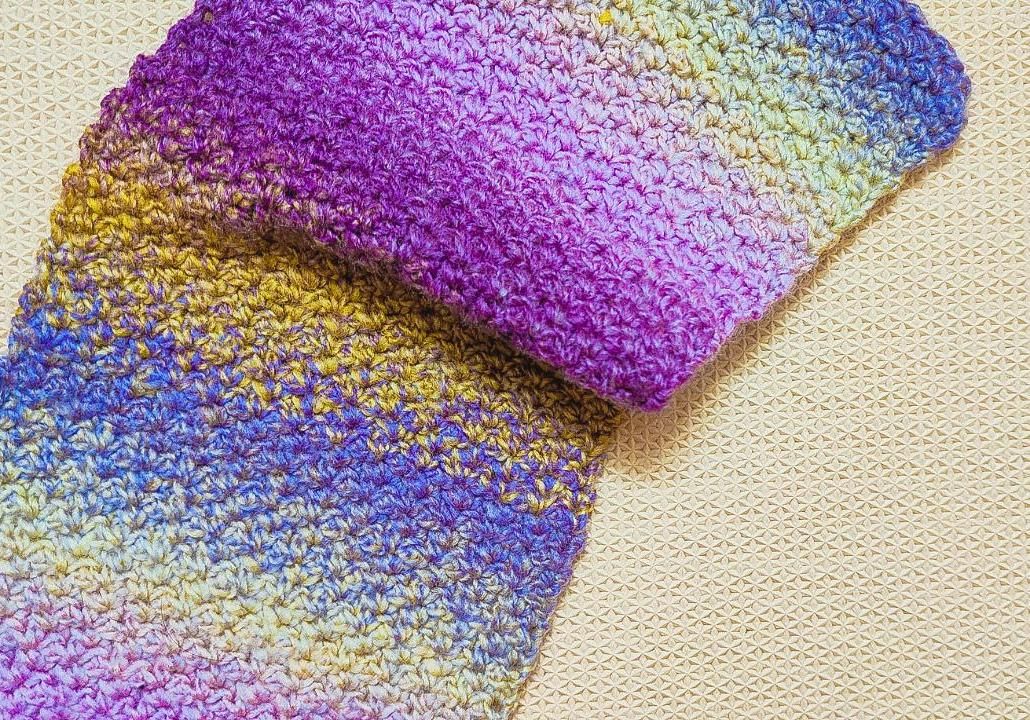 Easy Crochet Scarf With Spider Stitch One Row Repeat Pattern