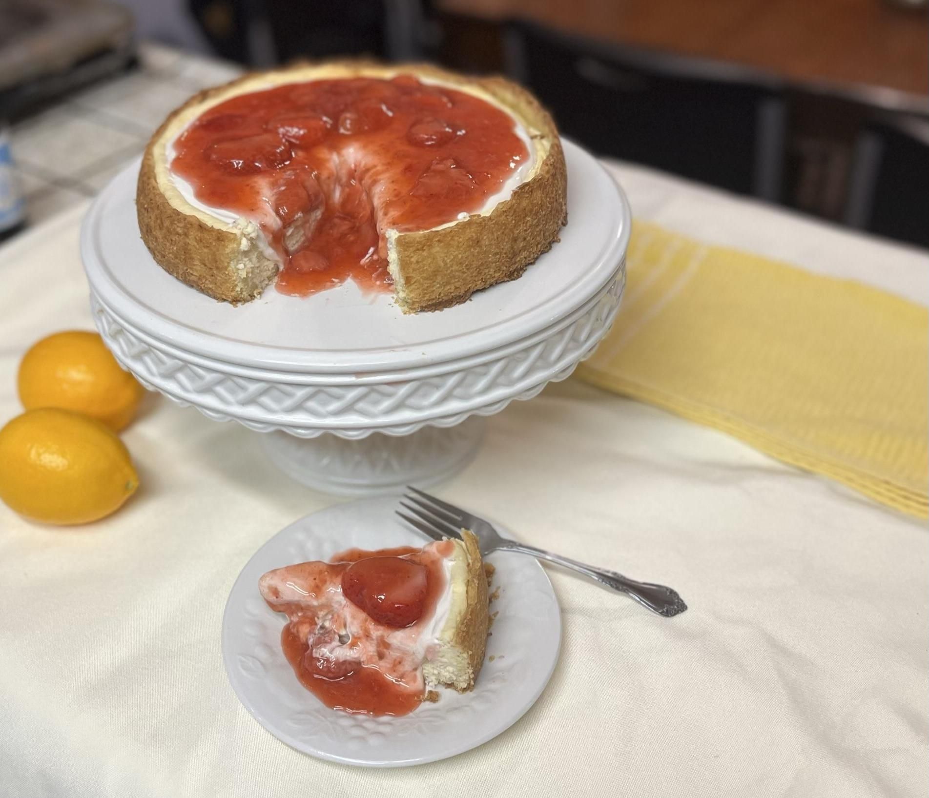 Delicious Sugar Free Cheese-Cake, With Valentines Day Themed Strawberry Glaze