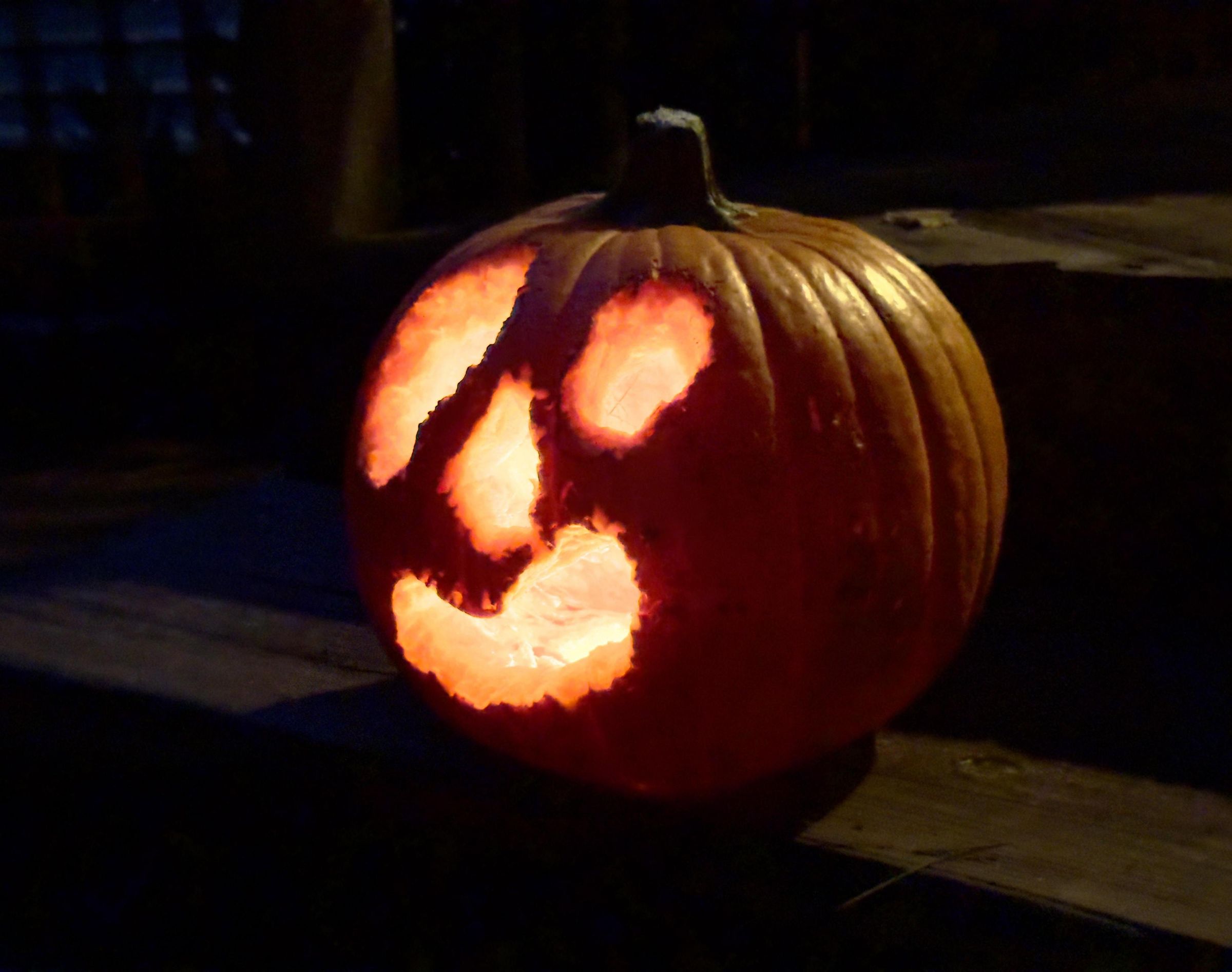 Chicken “Carved” Jack-O-Lantern