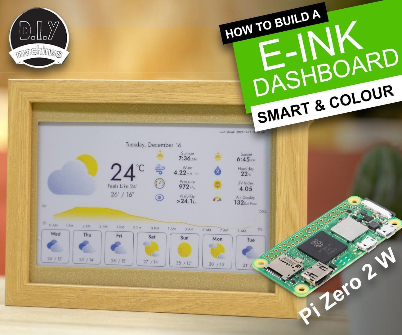 Build a COLOUR E-INK DASHBOARD - Weather | Calendar | Photos | News...