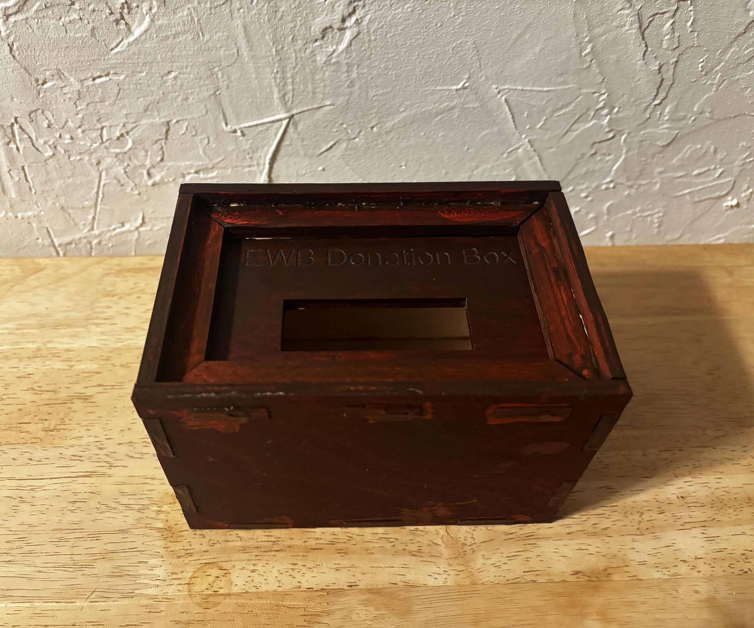 Rapid-Access Donation Box (Laser-Cut, Sliding Lid Design)