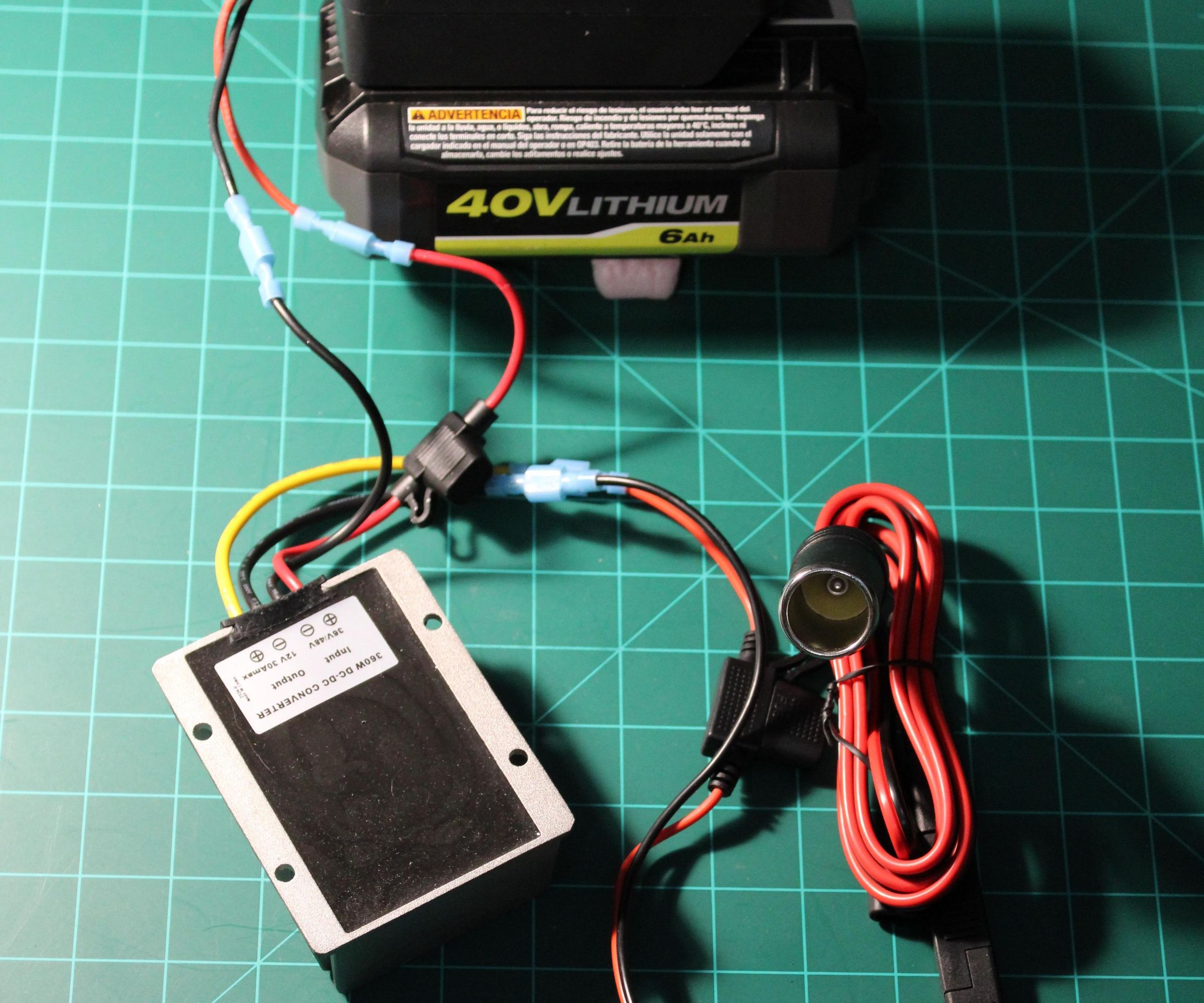 Get 12v Out of Your Ryobi 40v Batteries – Great for Powering Your Own Projects & No Soldering Required!