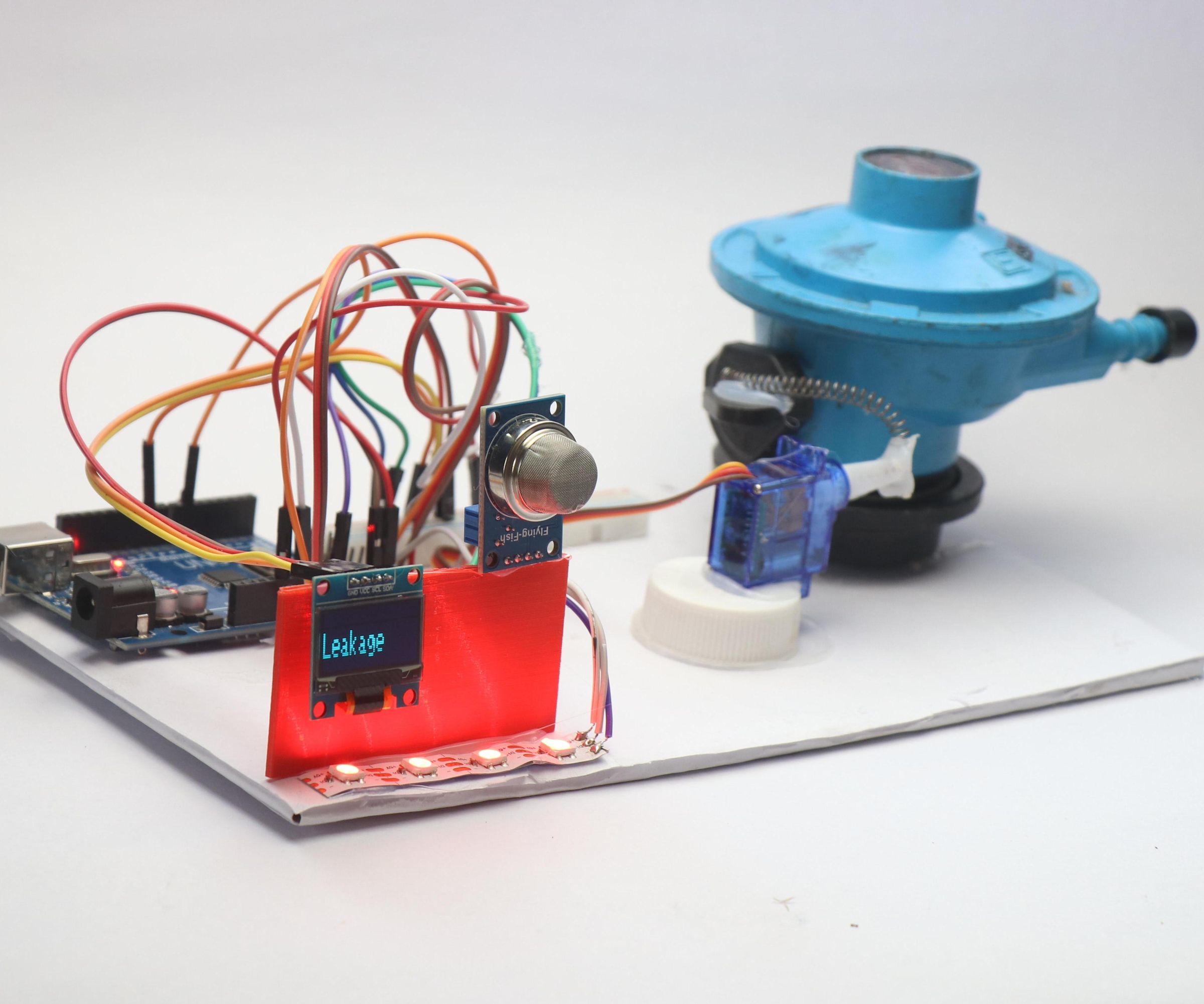 DIY LPG Leakage Detection System With Auto Regulator Cut-Off and OLED Message