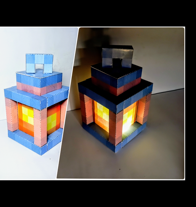 Minecraft Lantern Papercraft – Easy Cardstock Build