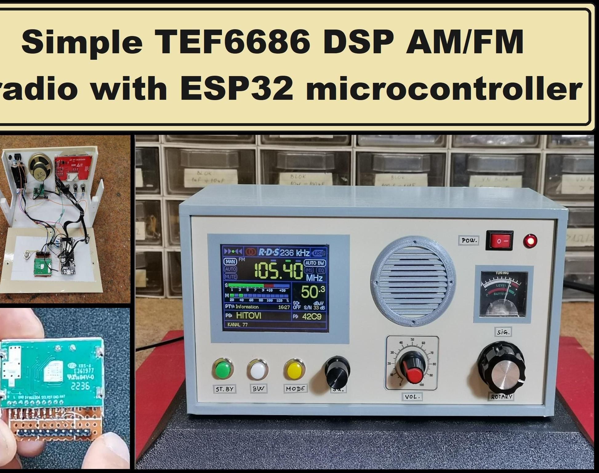 Simple TEF6686 DSP AM FM Tuner With ESP32 Microcontroller