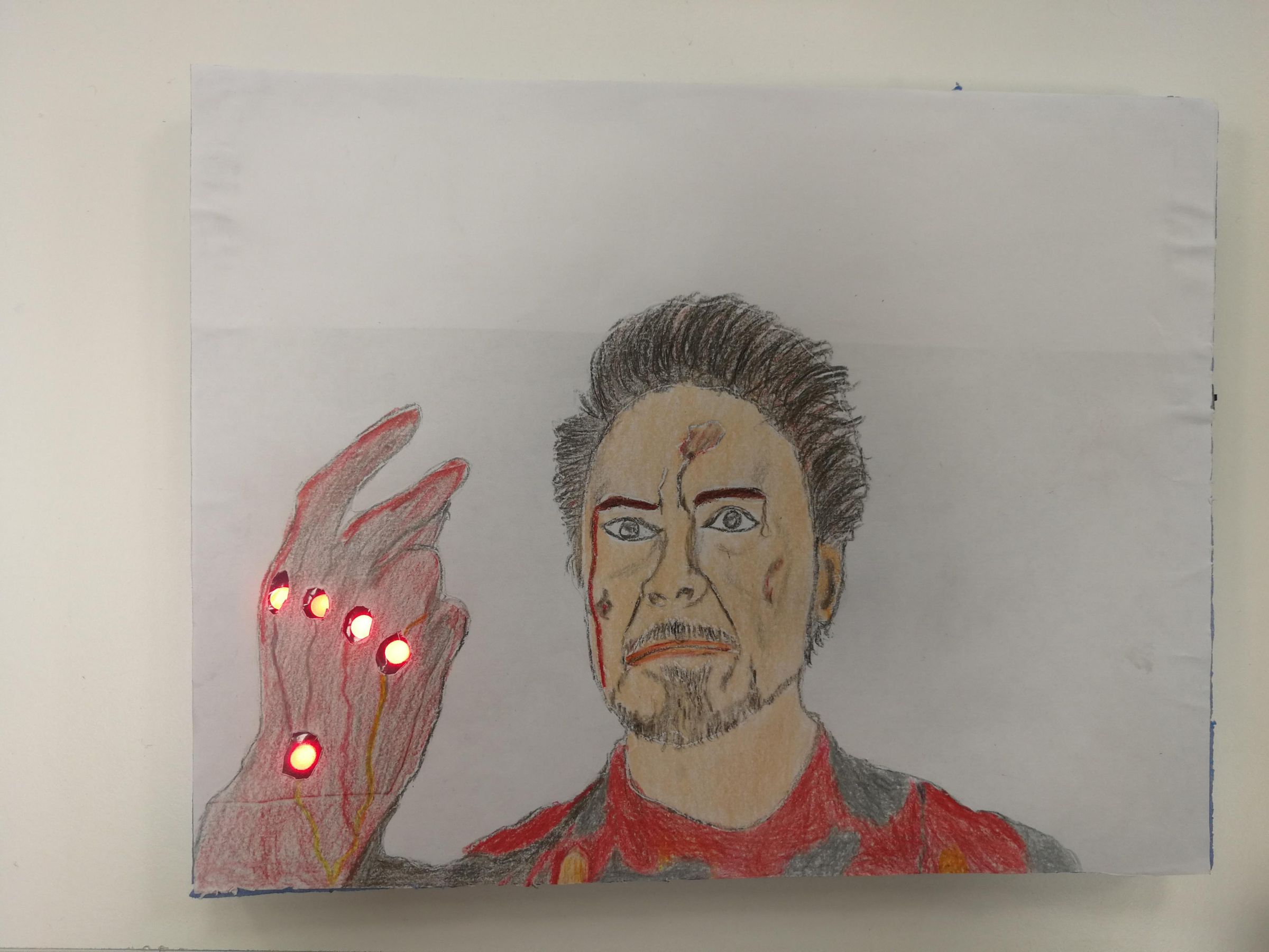 I Am Iron Man Painting With LEDS
