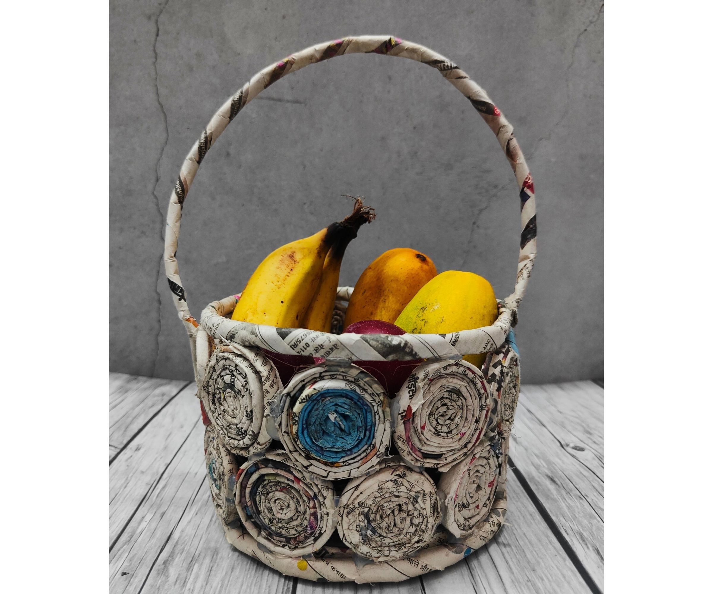 DIY Crafted paper Basket: made from waste newspapers