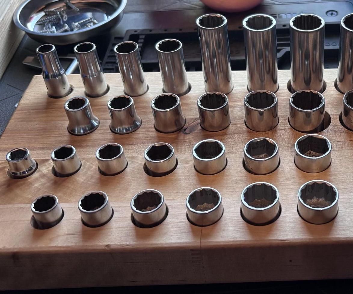 Socket Organizer From Butcher Block