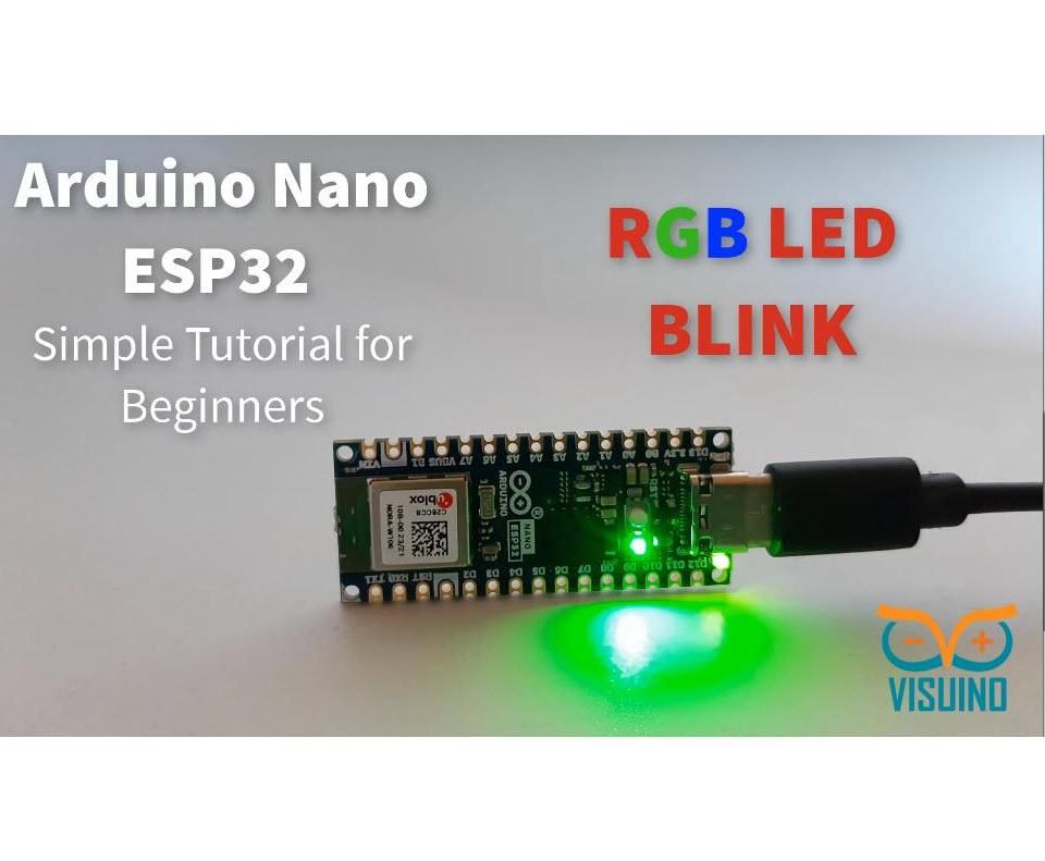 Arduino Nano ESP32 RGB LED Blink Using Visuino