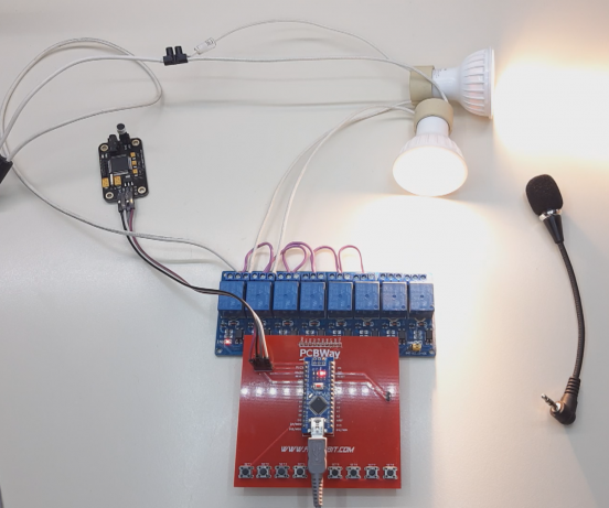 Control Lights by Voice Commands and Keys