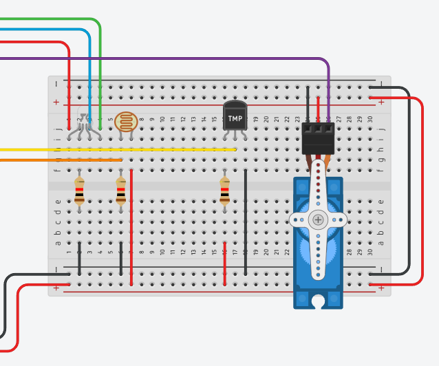 Control De Luz RGB Mediante Sensor LDR & Control De Servomotor Mediante Sensor LM35