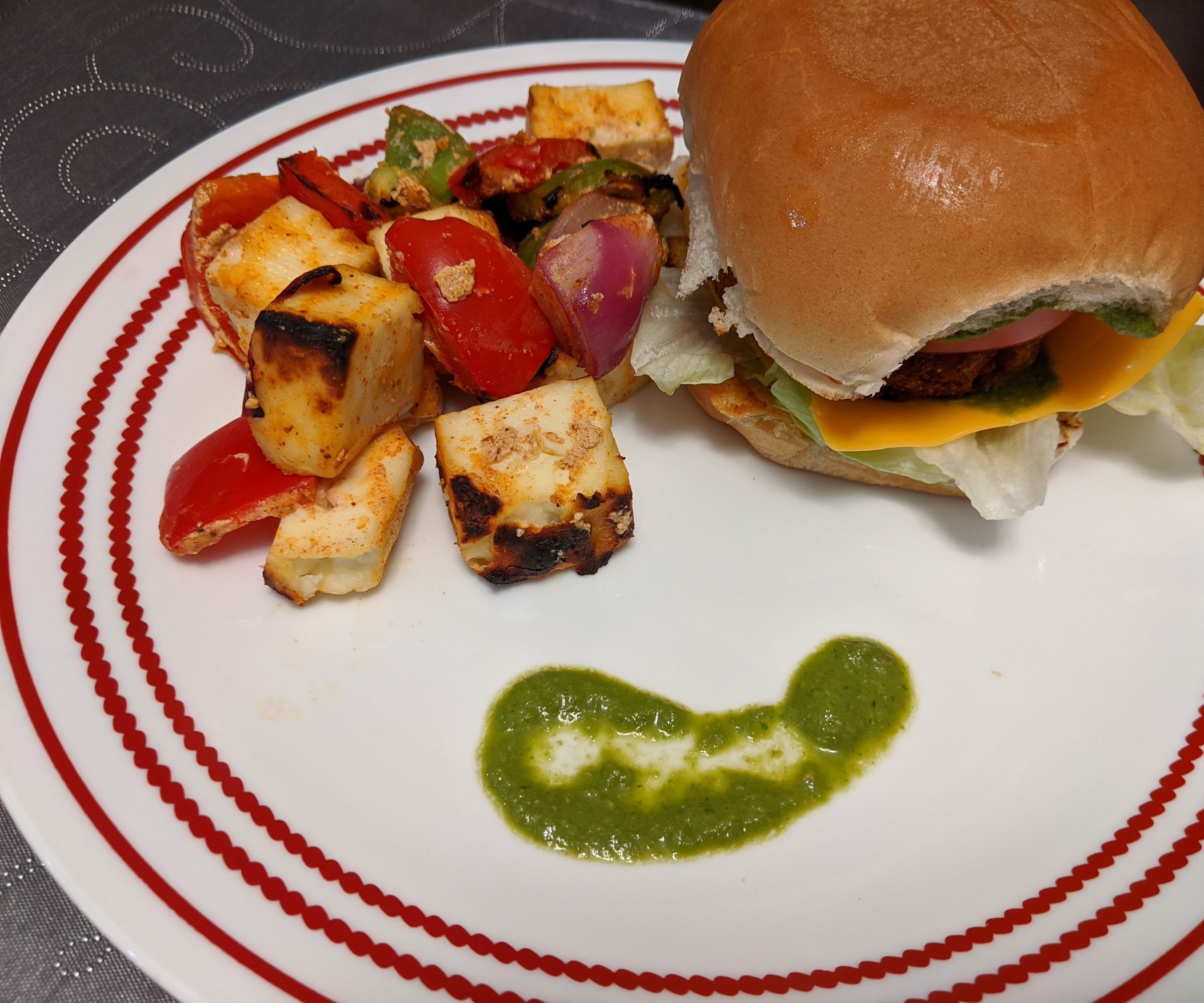 Paneer Tikka With Veggie Burger