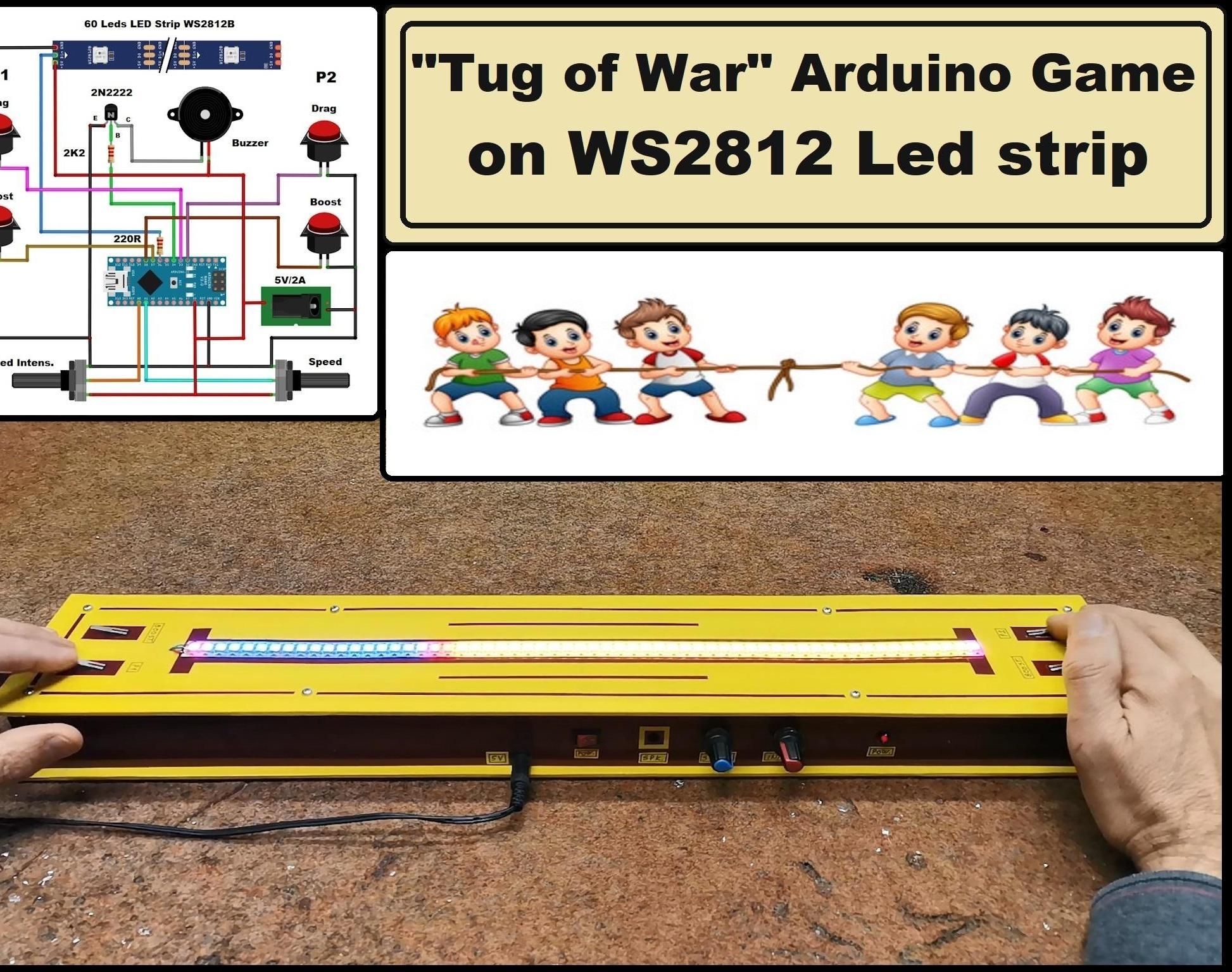 Tug of War Arduino Game on WS2812 Led Strip