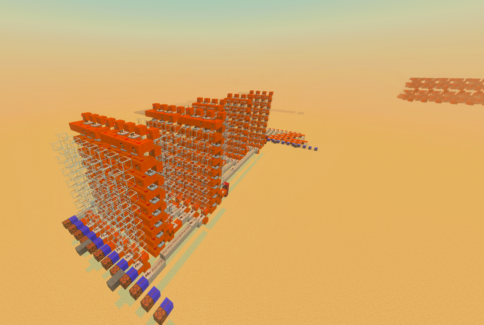Combinational Binary to BCD Converter in Minecraft Bedrock