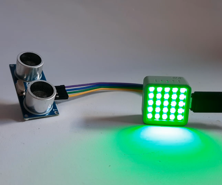Ultrasonic Distance Sensor Using ATOM Matrix ESP32