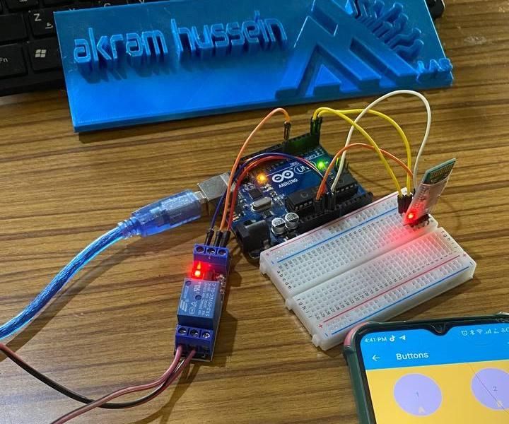 Controlling a Light Bulb Via Bluetooth HC-06 and Relay Module
