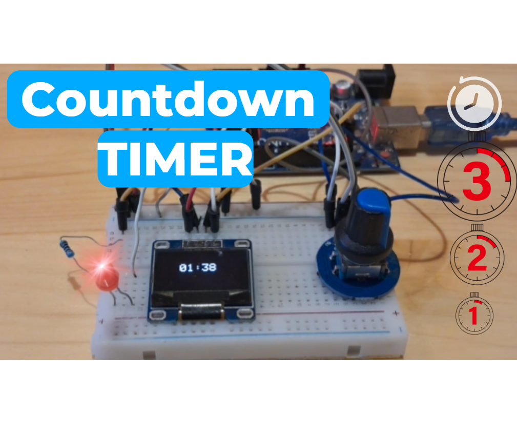 Arduino OLED Countdown Timer Using Visual Programming