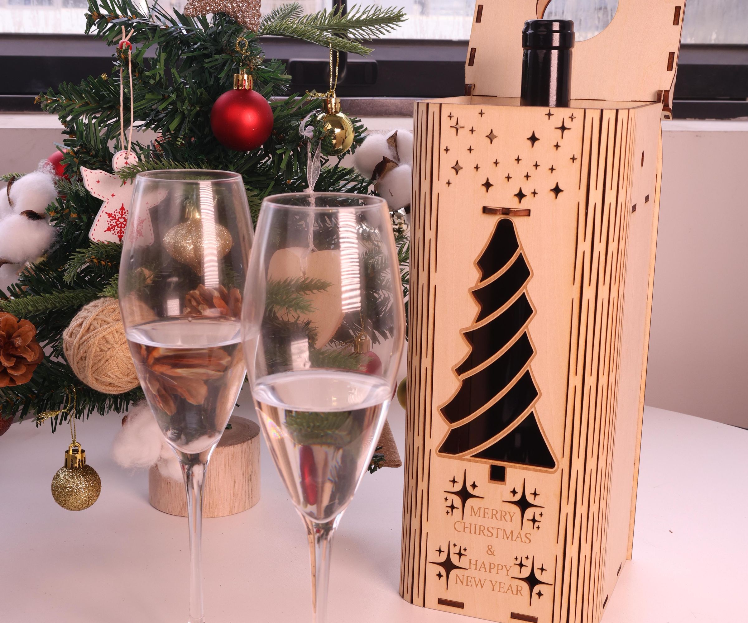 Laser Cut a Christmas Wine Box