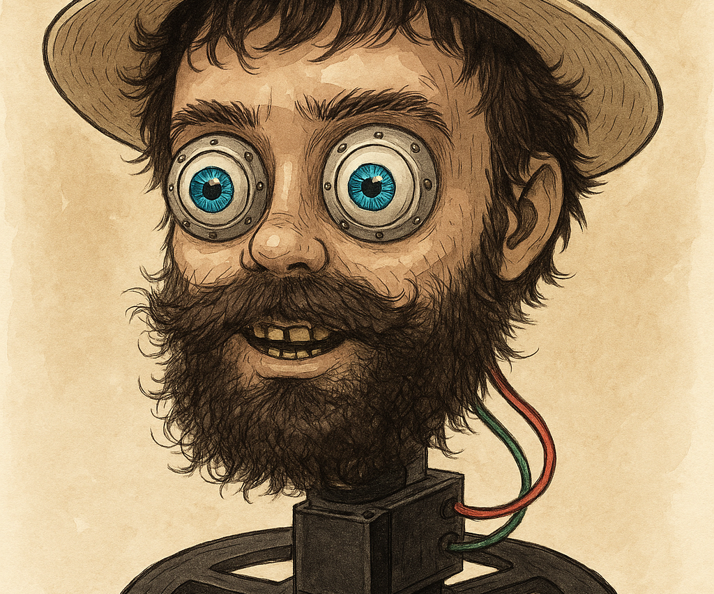 Creepy Animatronic Head With Spare Parts and AI Vision