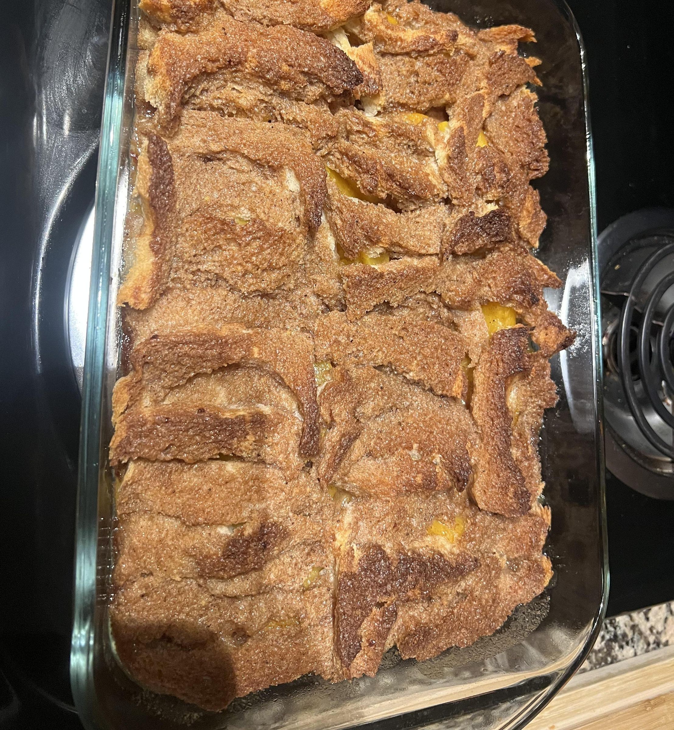 White Bread Peach Cobbler