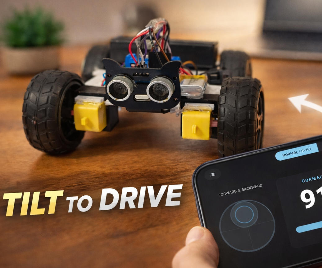 WIFI Controlled Car With GYROSCOPE and Normal Control | Easy & Simple