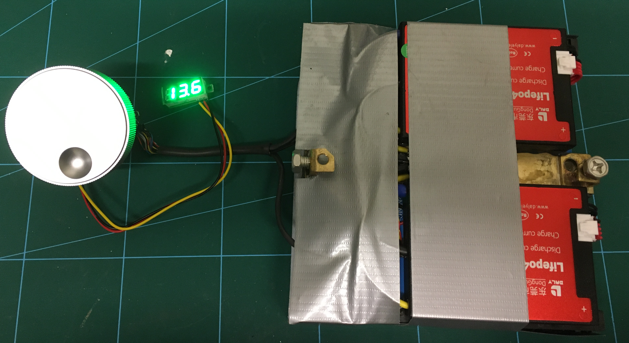 Motorcycle Low Profile LifePo4 Battery With BMS and Voltmeter