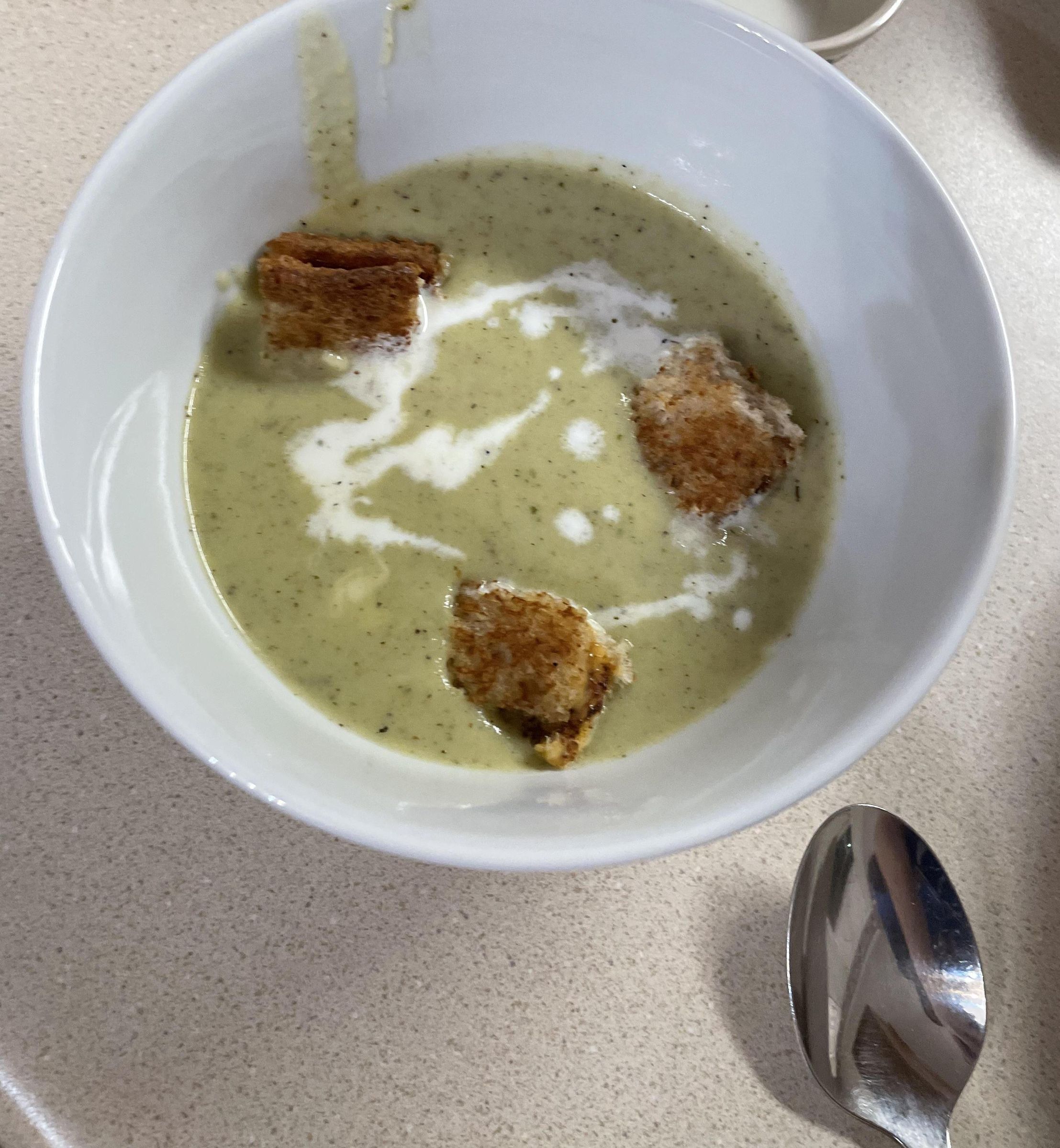 Creamy Squash Soup With Grilled Cheese Croutons