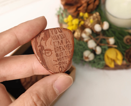 Laser Engrave Custom Wooden Guitar Picks