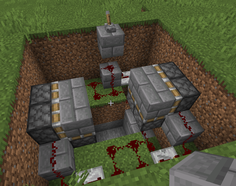 How to Make a minecraft bedrock 2x2 Piston Trapdoor (no Slimes or Honey)