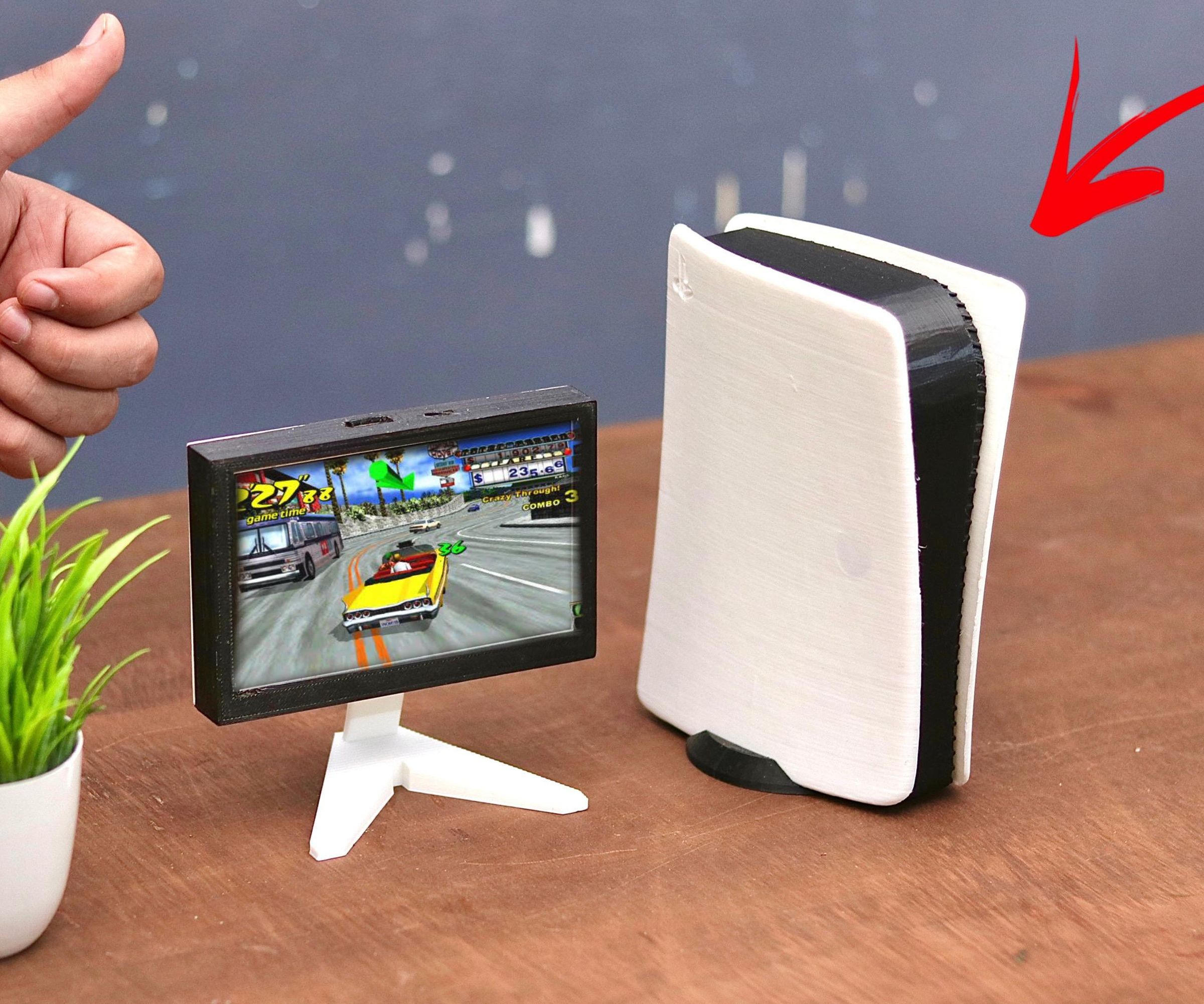 Pi Station Gaming Console With 3D Printed Tiny Play Station 5 Case