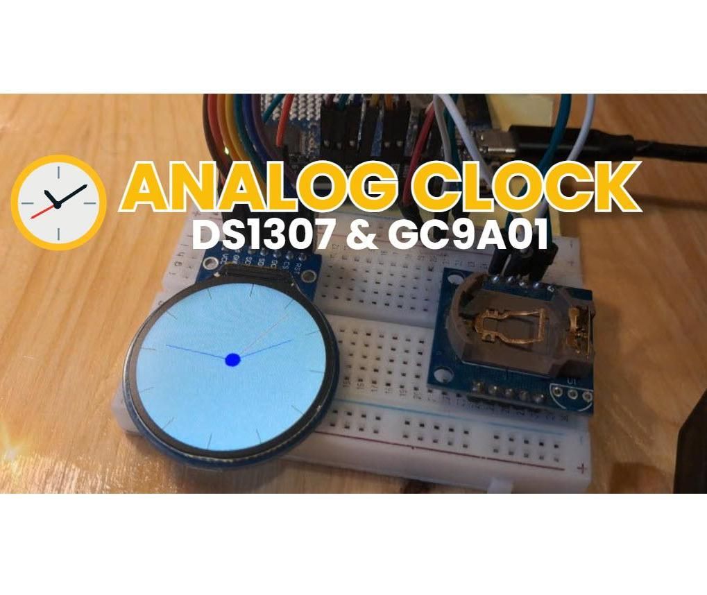 DS1307 Real Time Clock & GC9A01 Display Using Visuino
