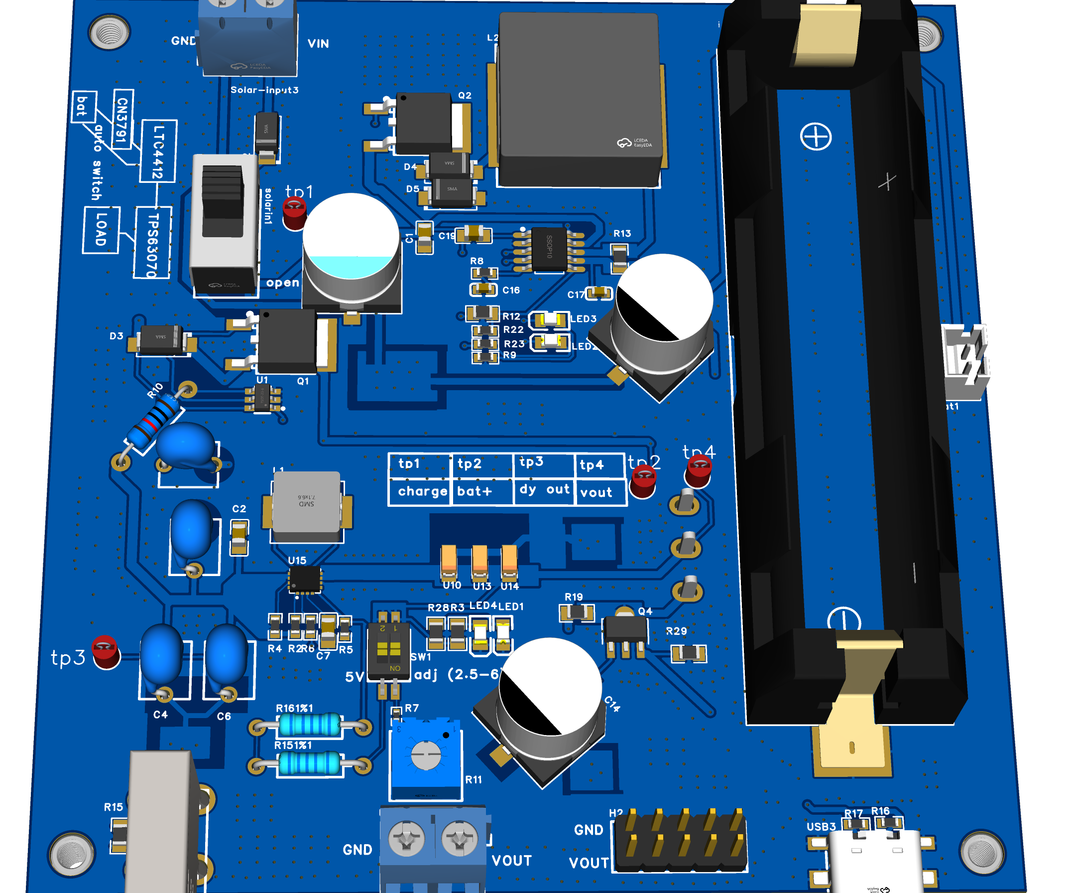 Power Management Board With Solar Input and Powerpath Management