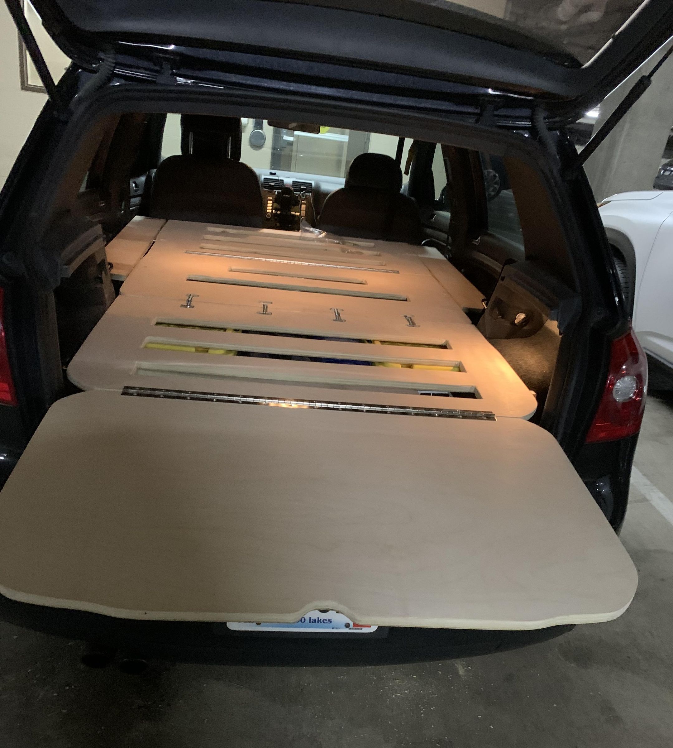 VW 4 Door GTI 2008 Fold Out Bed Platform for Car Camping (MK5)