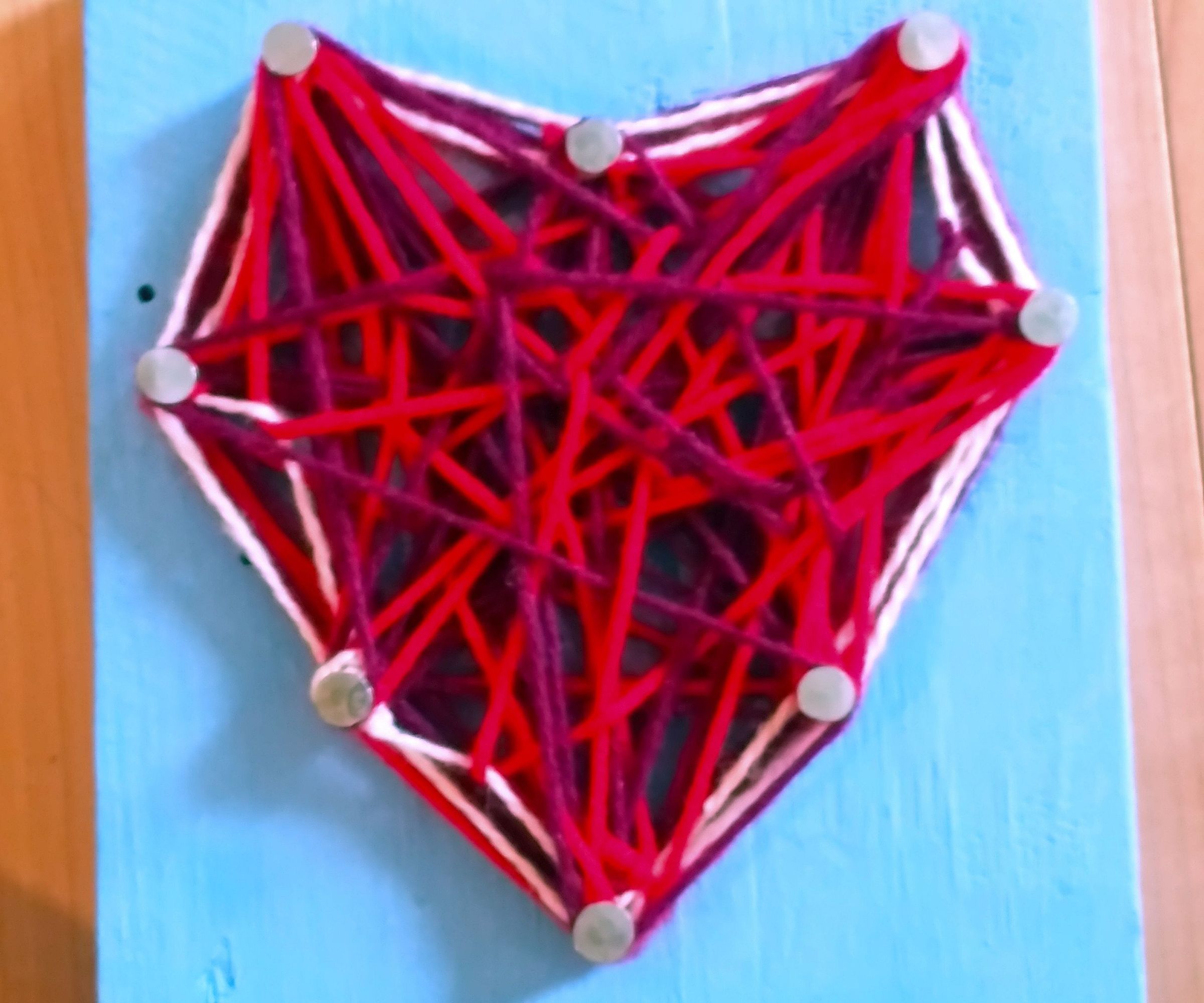 Valentines Day Wooden Yarn Heart
