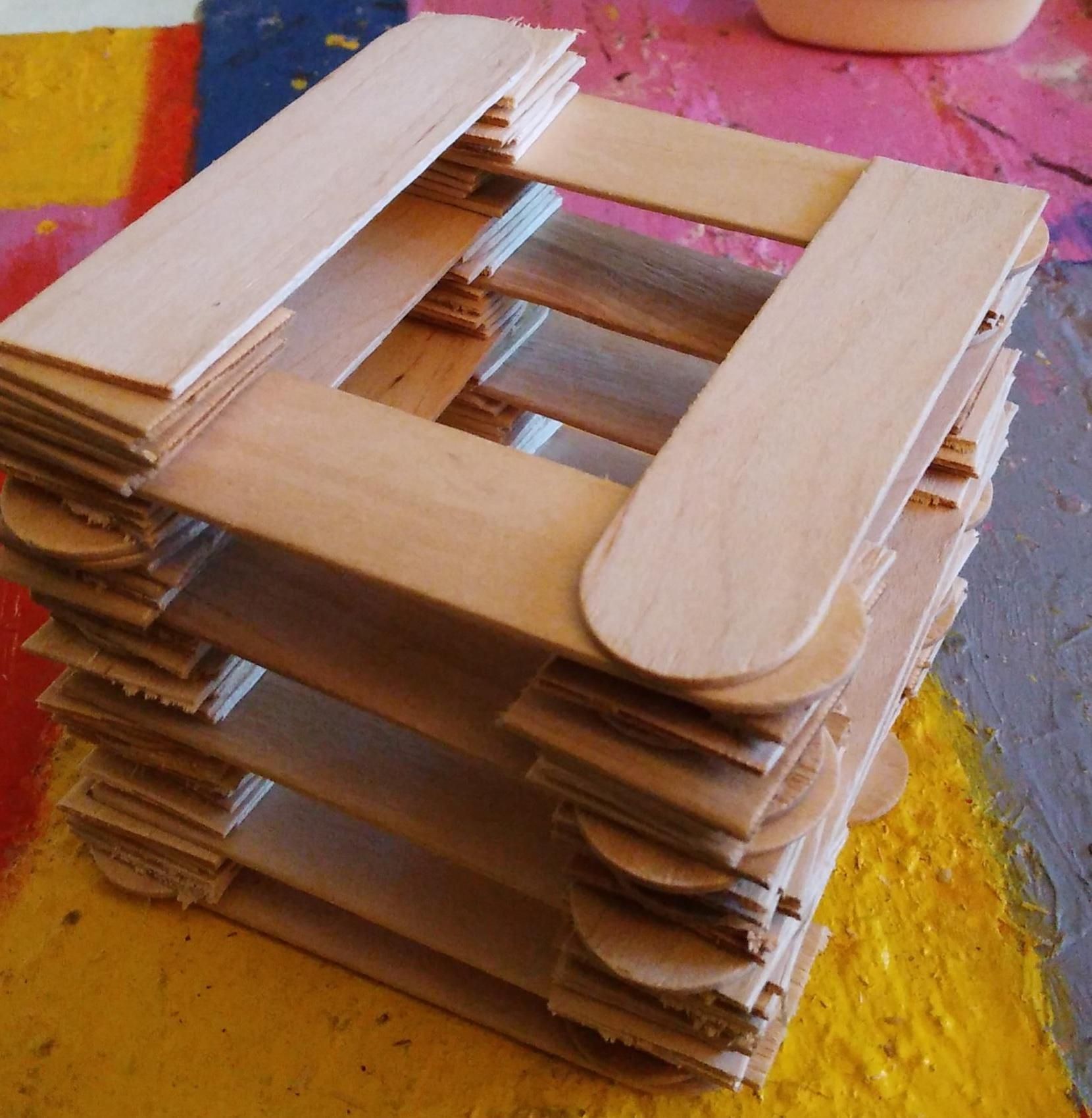 Small Wood Box Built From 1 Pack Of Six Inch Paint Stirrers (30 per pack) From Home Depot