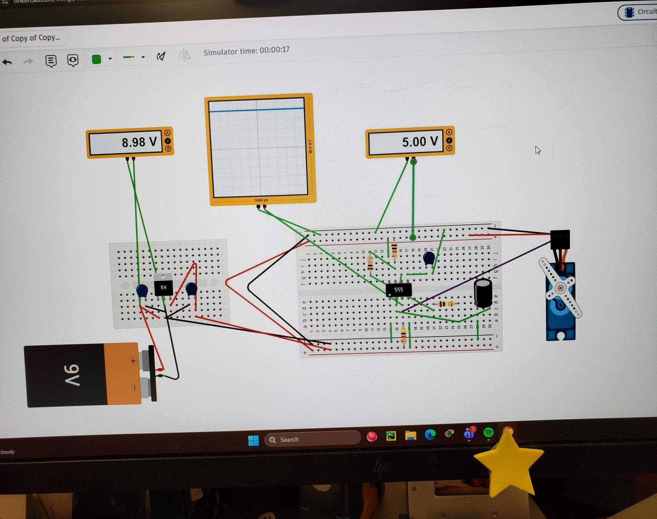 Voltage Regulator With 555 Timer Driving a Servo