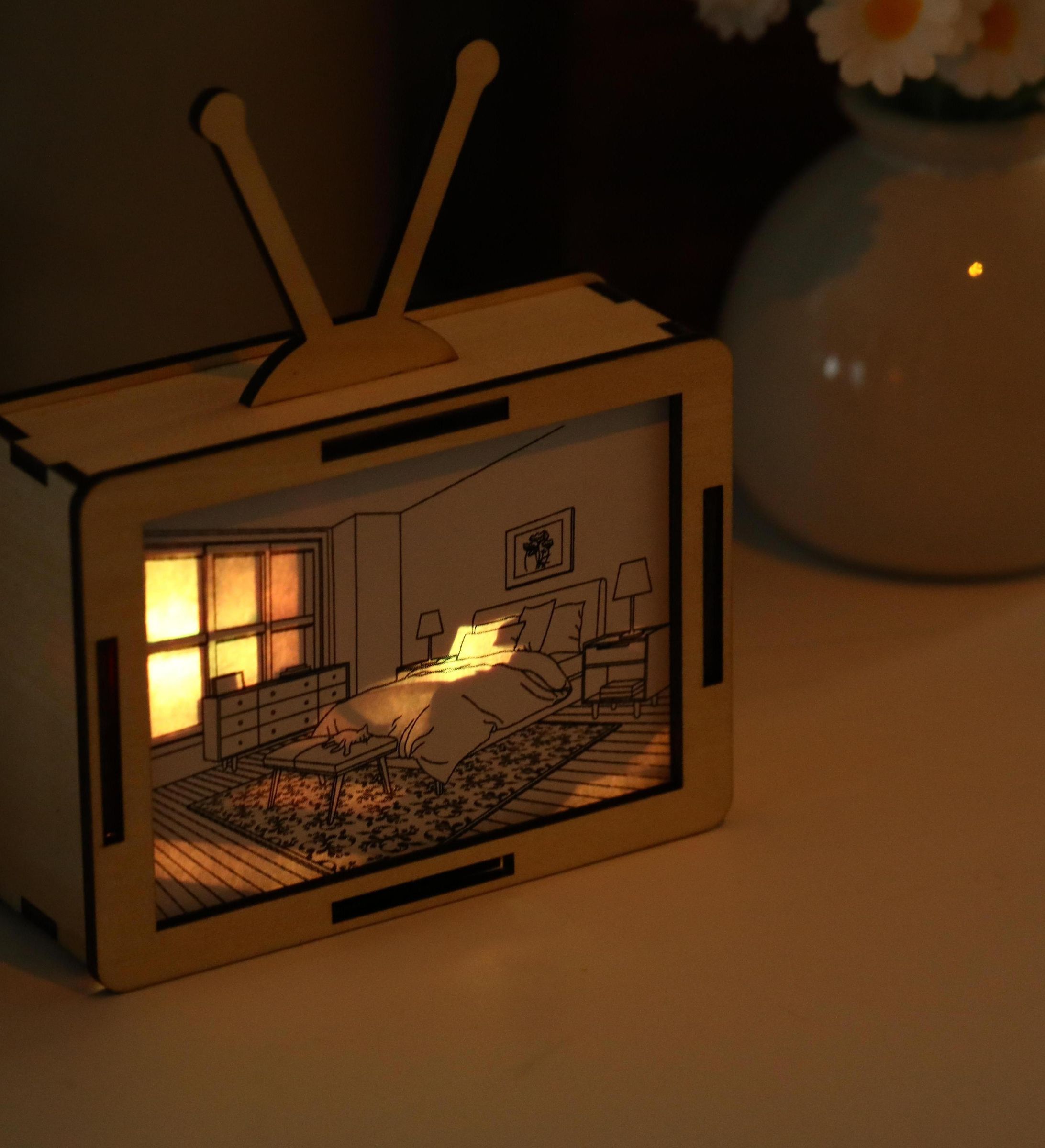 Mini TV Light Box | Laser Cut, Lighting, Gift