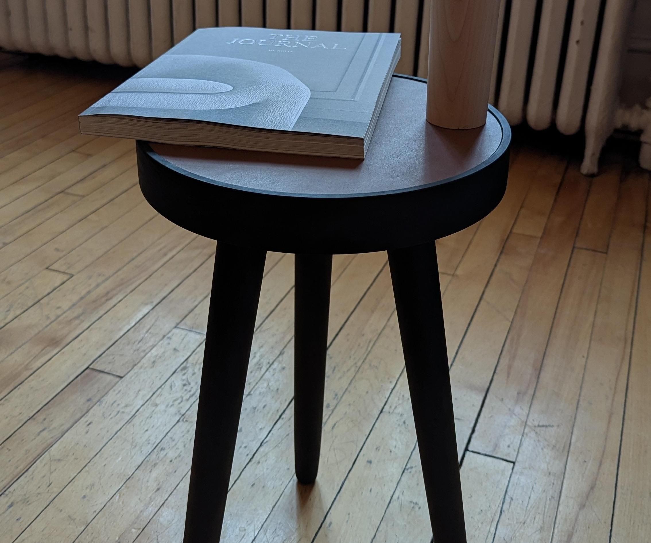 Cherry and Leather Side Table