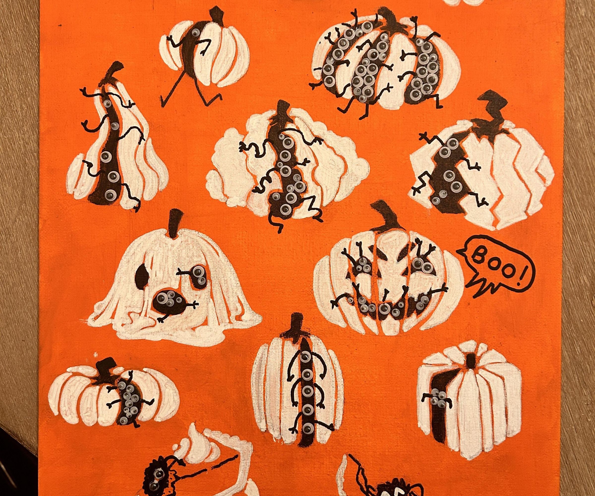 Little Pumpkin Monster Painting