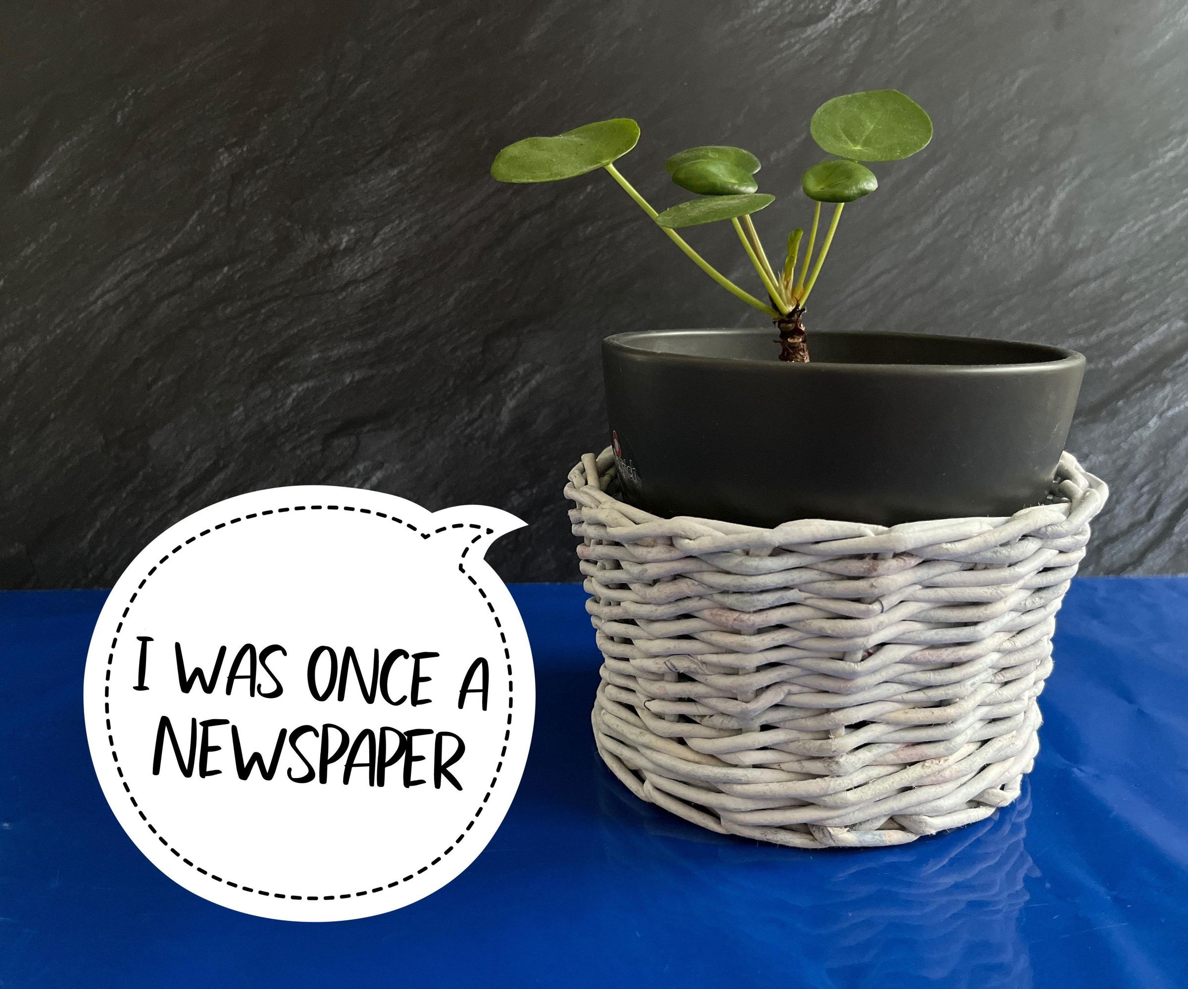 Woven Basket Made From Newspaper