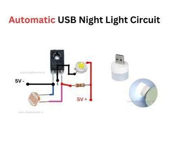 Automatic USB Night Light Circuit Using LDR