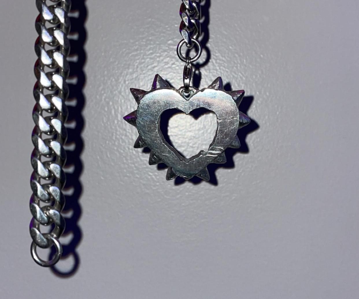 Spiked Open Heart Pendant