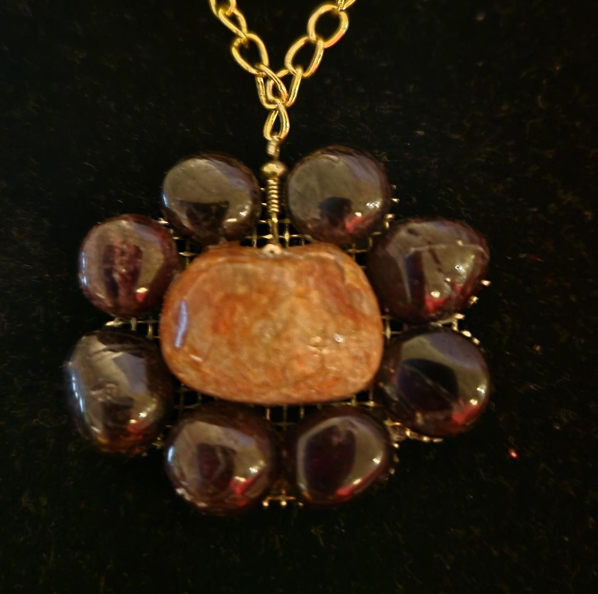 Quartz and Garnet Pendant
