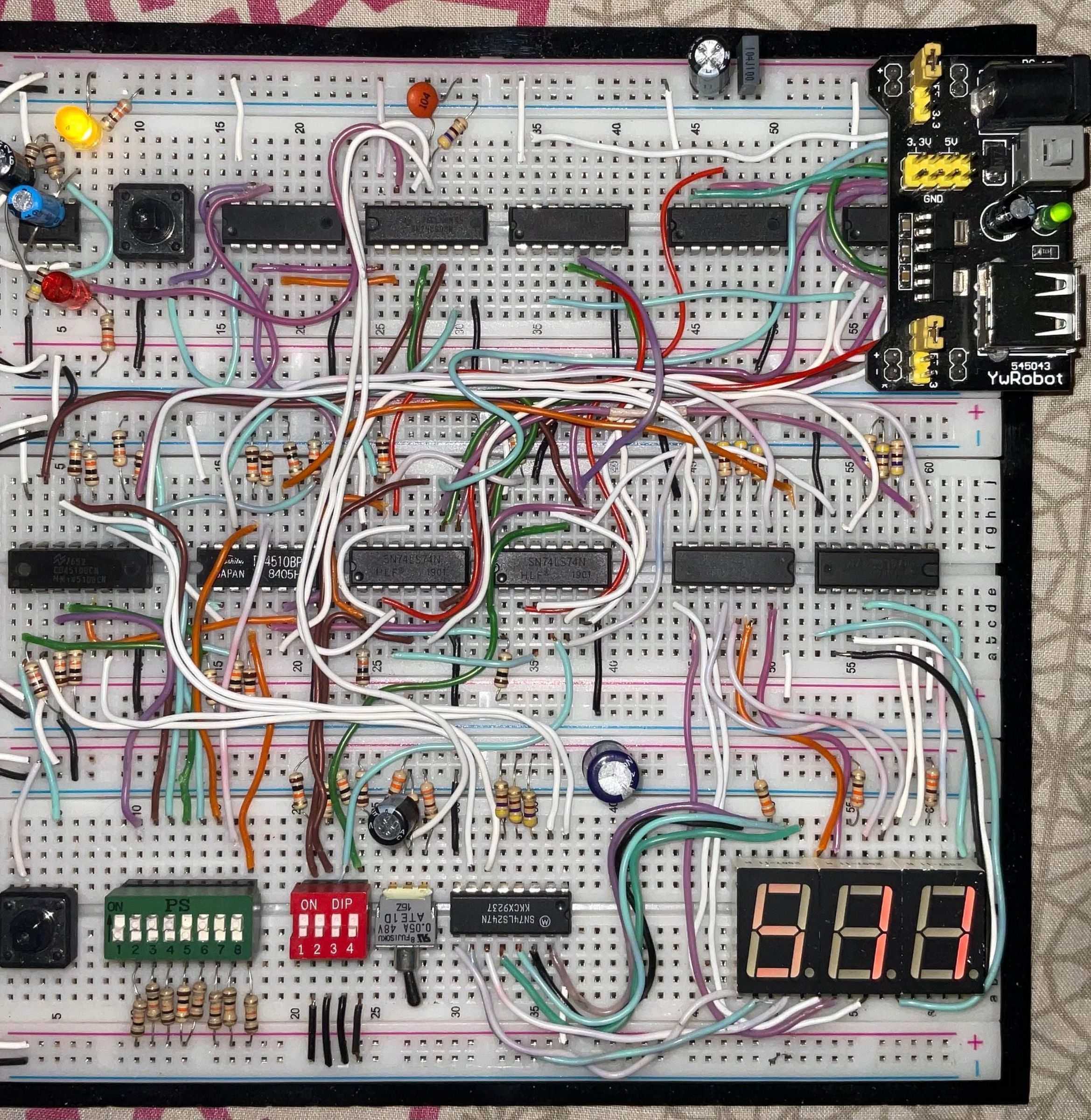 3-Digit Odd Counter Using D-FLip Flops IC's, Digital Logic Design Project