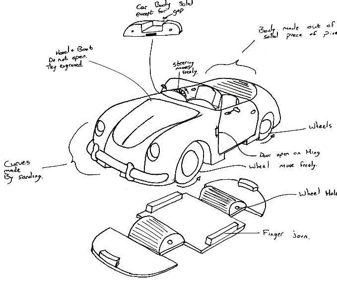 WOODEN PORSCHE