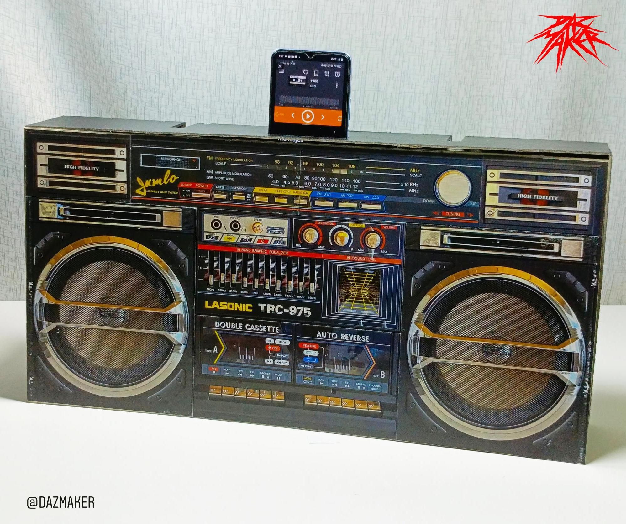 Boombox Ghetto Blaster Paper Amplifier