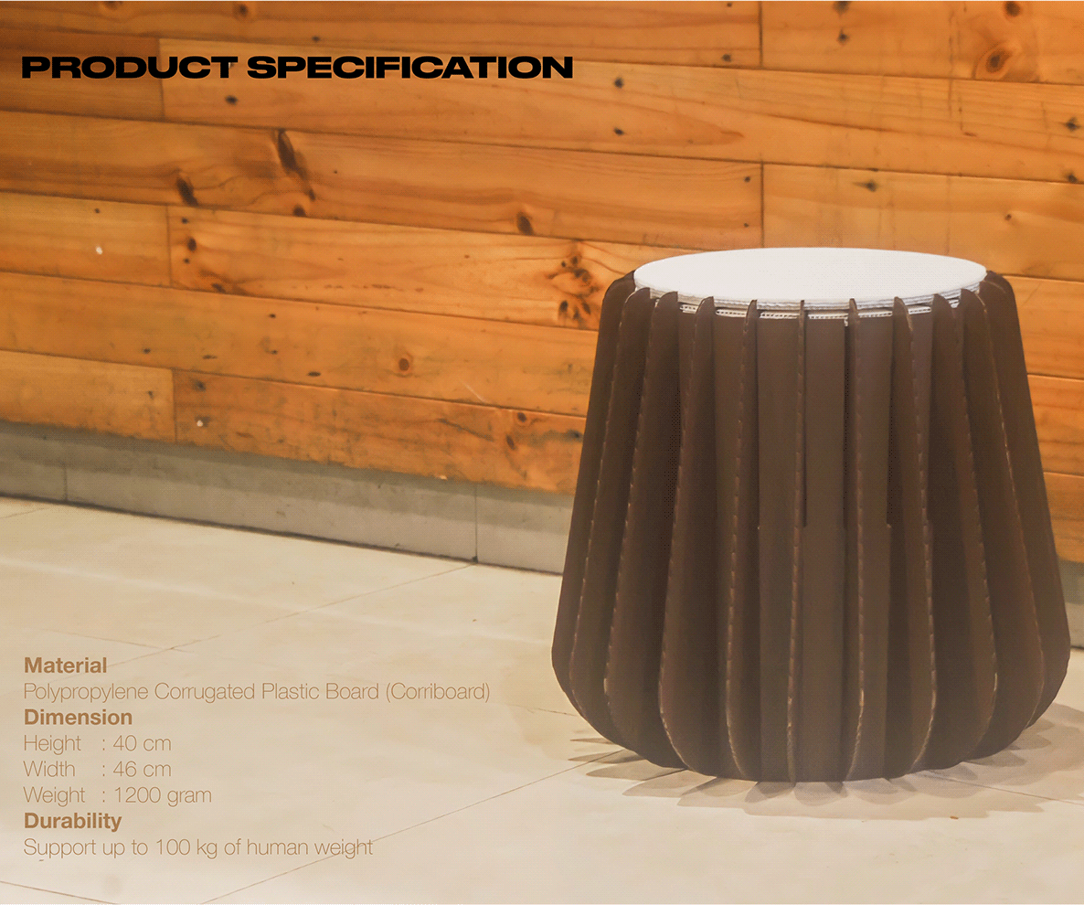Puffee - Corrugated Plastic Cardboard Chair for Your Café