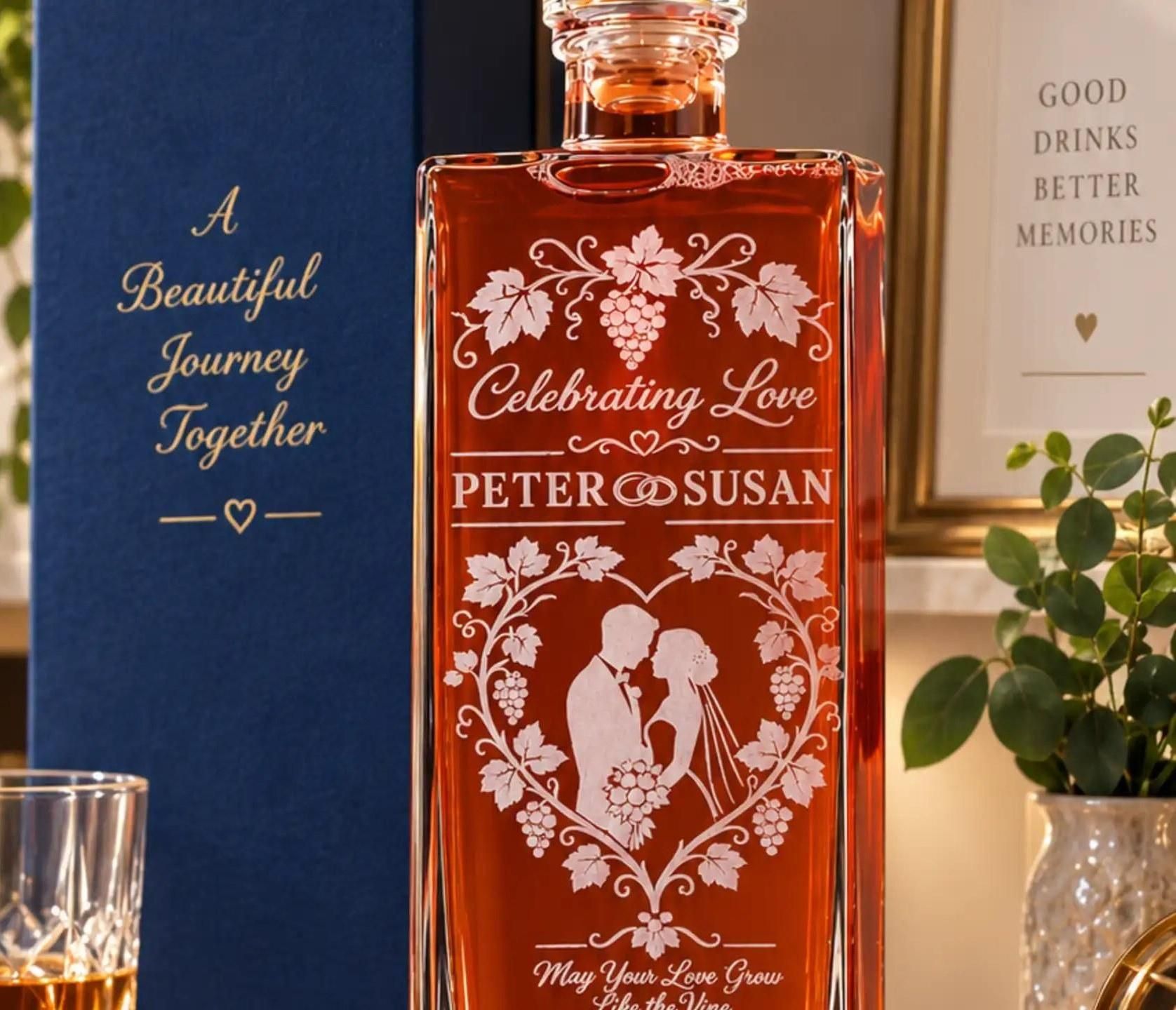 DIY Laser-Cut Engrave Wedding Wine Bottle
